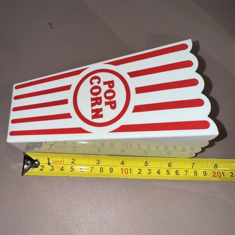Set of 7 Red White Plastic Popcorn Containers Buckets Home Movie Theater Retro